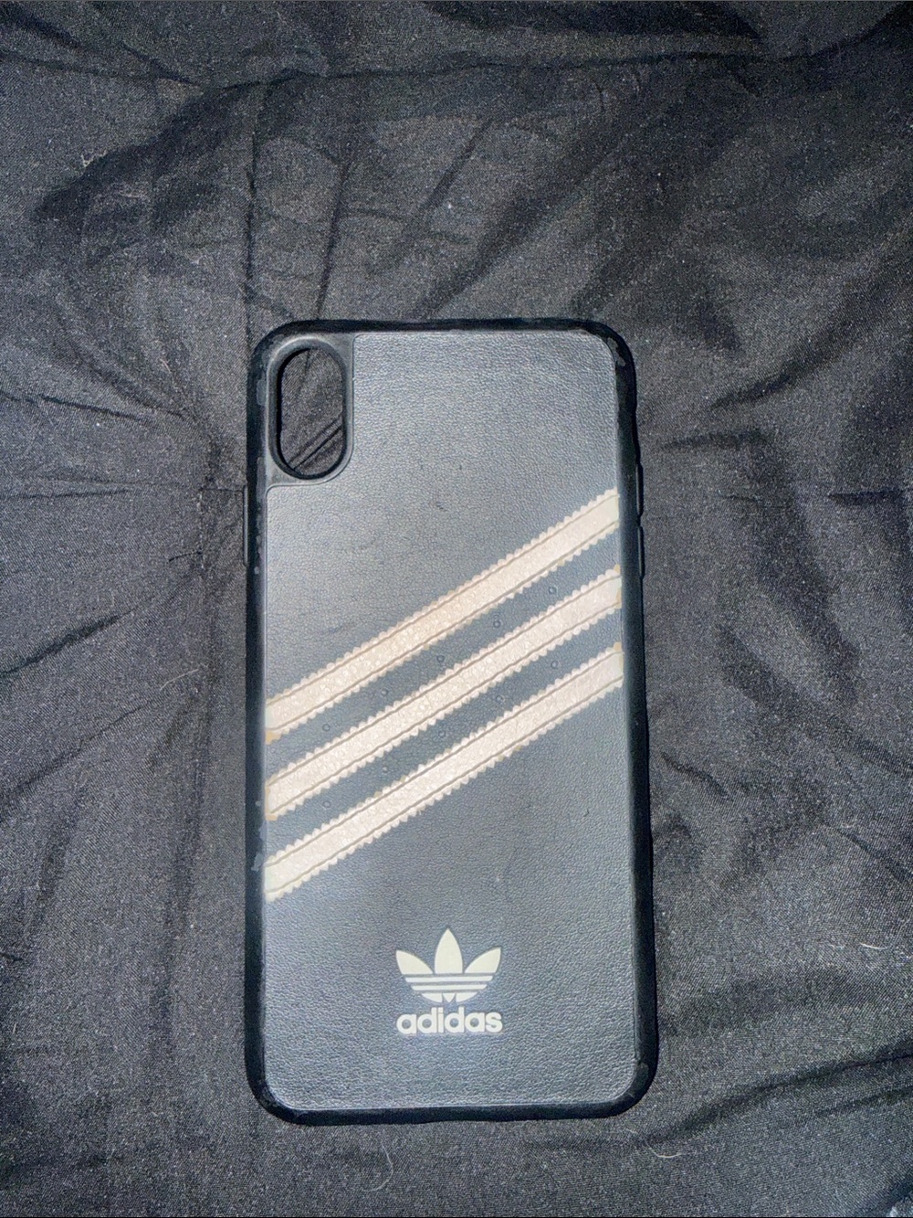 Adidas Black Phone Case with white Stripes